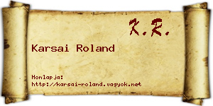 Karsai Roland névjegykártya